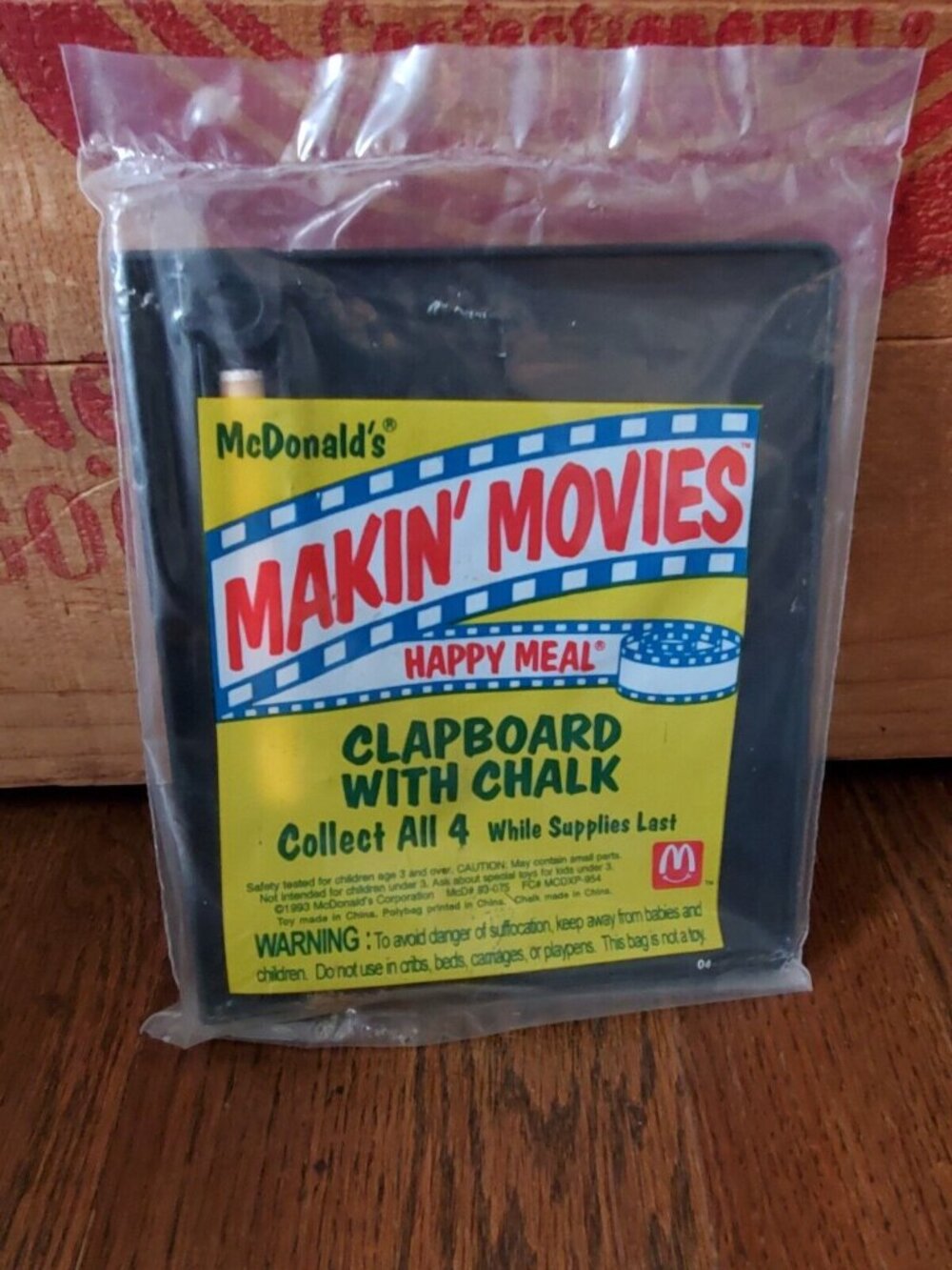 Vtg NEW McDonald's Happy Meal Toy from 1993 - Makin' Movies Clapboard with Chalk